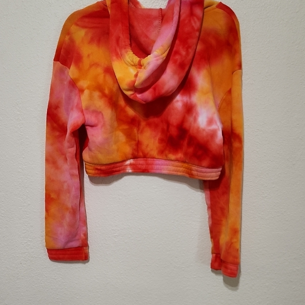 Miss Selfie Cropped Orange and Red Hoodie - Picture 5 of 9